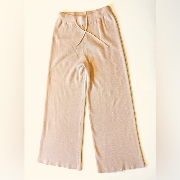 Princess Polly Pants - Small princess Polly wide leg forbidden stretchy ribbed blush knit pants